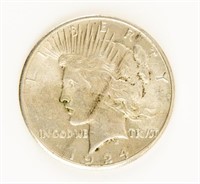 Coin Rare 1924-S Peace Dollar, Gem BU