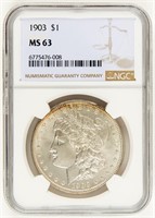 Coin 1903-P Morgan Silver Dollar, NGC-MS63