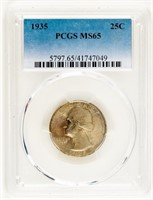 Coin 1935-P Washington Quarter, PCGS- MS65