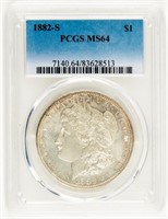 Coin 1882-S Morgan Silver Dollar, PCGS-MS64