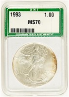 Coin 1993 Silver Eagle, ANI - MS70