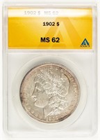 Coin 1902-P Morgan Silver Dollar, ANACS - MS62