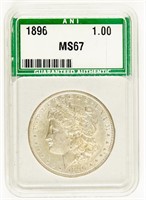 Coin 1896-P Morgan Silver Dollar, ANI - MS67