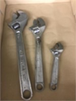 Lot of 3 Craftsman US Adjustable Wrenches