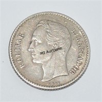 Venezuela 1 Bolivar .835 Silver Coin 1935