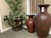 3 Large Decorative Floor Vases