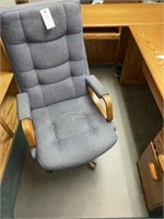 Solid Oak Executive Office Chair, Floor Mat