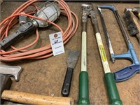 Cable Cutters, Saw, Hammer & Shop Light