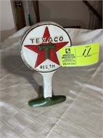 APPEARS TO BE VINTAGE IRON DOOR STOP WITH TEXACO A