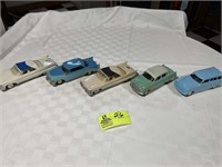 GROUP OF 5 PLASTIC WITH METAL BOTTOM MODEL CARS, S