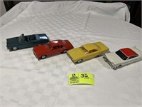 GROUP OF 4 PLASTIC MODEL CARS, 1965 PLYMOUTH FURY