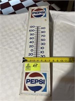 PEPSI METAL THERMOMETER VINTAGE APPEARS TO BE WORK