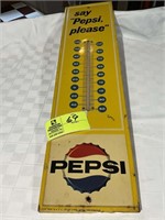 VINTAGE PEPSI THERMOMETER APPROX 7.25 WIDE BY 28 I