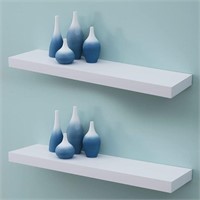 WELLAND 24 inch White Mission Floating Shelves