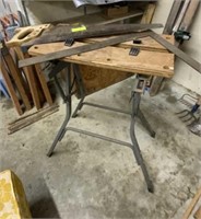 Portable work bench, saw, square
