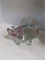 Murano glass flying pig