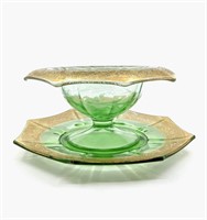 Glass Candy Dish and Plate