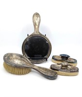 Silver Mirror and Brush Set