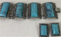 Mexican silver bracelet and earrings