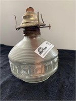 VINTAGE GLASS OIL LAMP