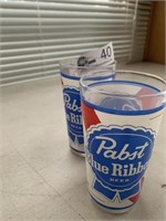 2 SET OF VINTAGE PABST BLUE RIBBON GLASSES