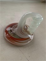 VINTAGE BLOWN GLASS PAPER WEIGHT