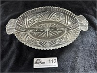 VINTAGE CLEAR GLASS DIVIDED DISH