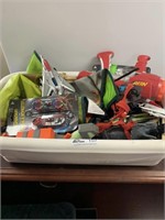 large tote of kids toys, some vintage