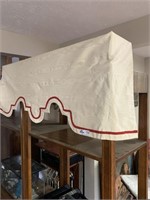 vintage 3 large off white and red outline valances