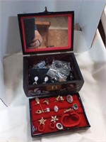 Jewelry box w assorted jewelry
