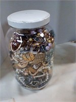 Jar of assorted jewelry