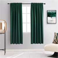 NEW $47 (52"X63" GREEN) Blackout Window Curtains