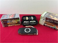 PSP GAME CONSOL W/ VARIOUS GAMES & XBOX 360 GAMES