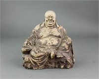 Chinese Hardstone Carved Laughing Buddha Statue