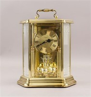 German Bulova Quartz Brass Mantle Clock