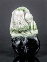 Chinese Carved Shou Immortal Jade Toggle