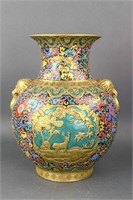 Republic Period Famille Rose Porcelain Hu Vase