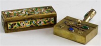 Lot of Two Chinese Enameled Ashtray and Box
