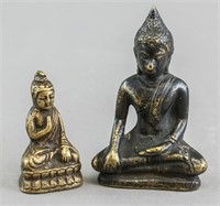 Lot of Two Chinese Small Bronze Buddha Statues