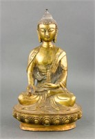 Chinese Gilt Bronze Figure of Medicine Buddha