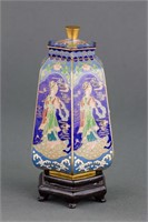 Chinese Fine Bronze Cloisonne Hexagon Vase