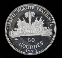 1973 Haiti 50 Gourdes Silver Coin KM-105
