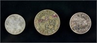 Lot of 3 Assorted Chinese Silver Coin
