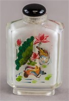 Chinese Crystal Snuff Bottle Interior Painted Sign