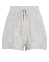 INTERMIX Minnie Knit Wool-Cashmere Shorts, Grey-Lt
