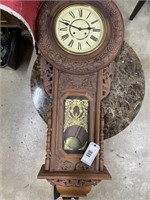LARGE INCREDIBLE CARVED WALL CLOCK