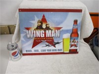 Tin Wingman Beer Sign 16x13"