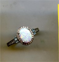 Sterling Ring S8 Fire Opal