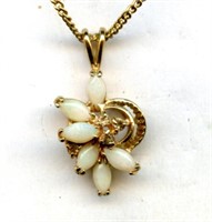 Opal Pendant & 18" 12k Gold Filled Necklace 18"
