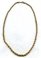 Graduated Rope Gold TOne Necklace 18"